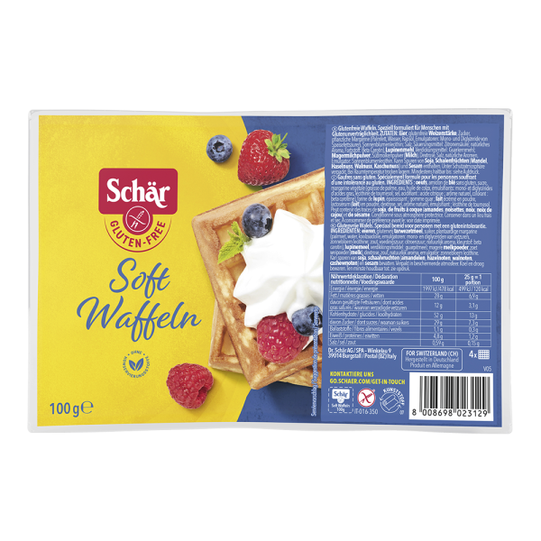 SCHÄR - Soft Waffeln - pečivo sladké, bez lepku, 100g (ct 6)