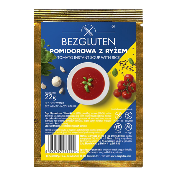 BEZGLUTEN - Polévka - rajčatová s rýží bez lepku 22g ct30