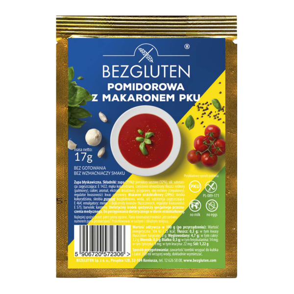 BEZGLUTEN - Polévka PKU - rajčatová s rýží, nízkobílkovinná PKU 17g ct25