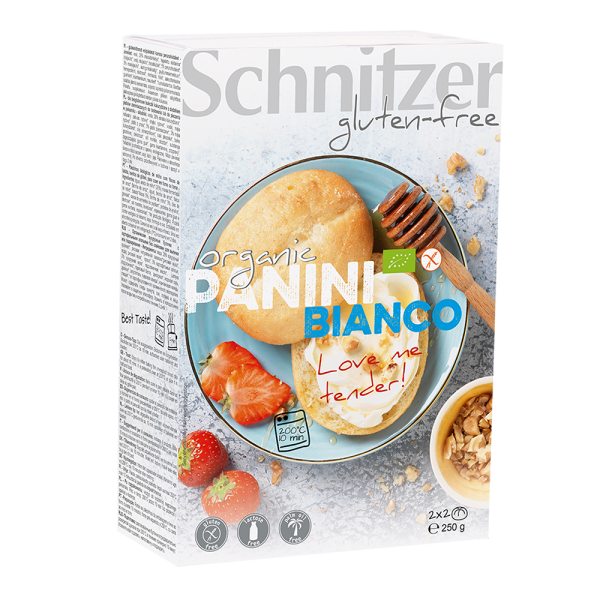 Schnitzer-BIO Housky - bílé, bez lepku / 250g (4x Panini Bianco) ct 6