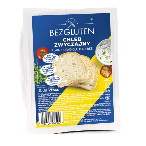 BEZGLUTEN - Chléb konzumní, bez lepku, 300g, VEGAN ct10