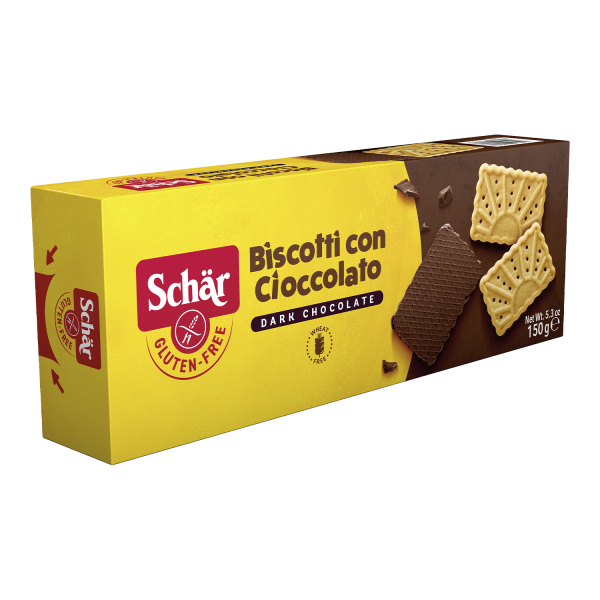 SCHÄR - sušenky Biscotti con Cioccolato - polom. čokoládové,bez lepku,150g (ct6)