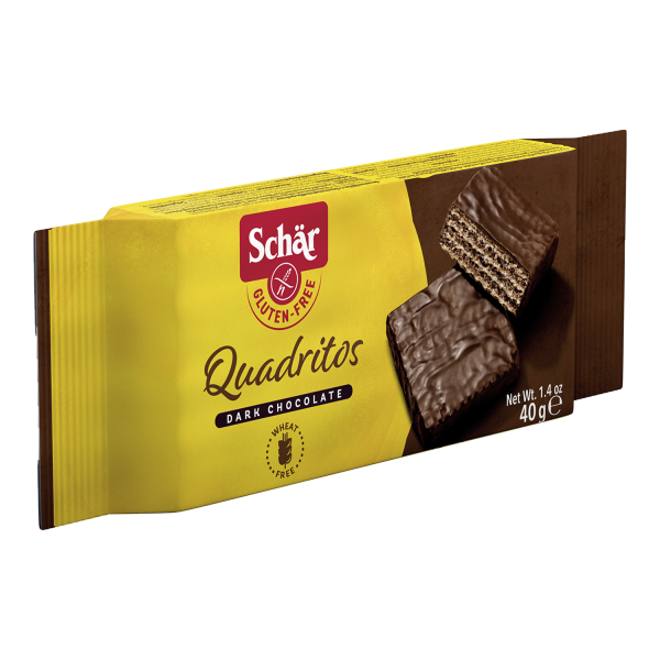 SCHÄR - Quadritos - čokoládové oplatky v hořké čokoládě, bez lepku, 40g (ct 20)