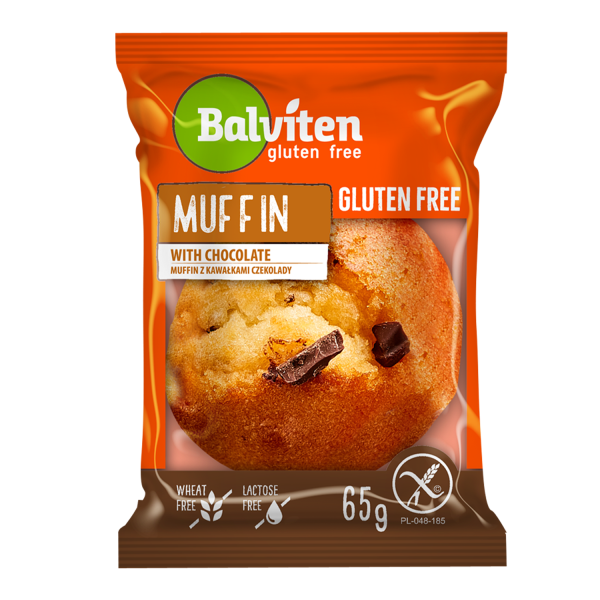 BALVITEN / Muffin světlý s kousky čokolády, bez lepku, 65g