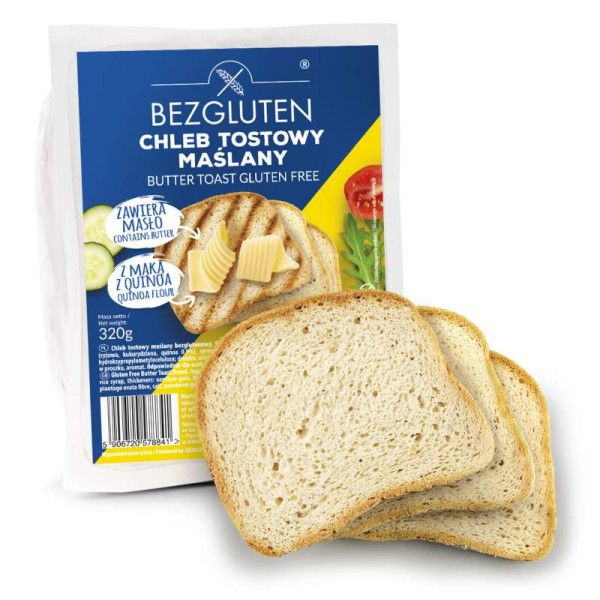 BEZGLUTEN - Chléb toastový máslový, bez lepku 320g ct10