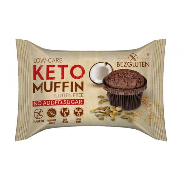 BEZGLUTEN - Muffin LOW-CARB KETO, bez lepku, 55g ct20