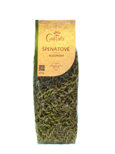 GUTINI - Těstoviny Špenátové bez lepku a bez kukuřičné mouky, 250g (ct 49)