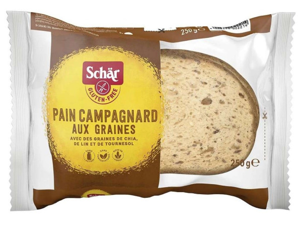 SCHÄR - chléb Pain Campagnard aux graines - vícerznný, bez lepku, 250g (ct 5)