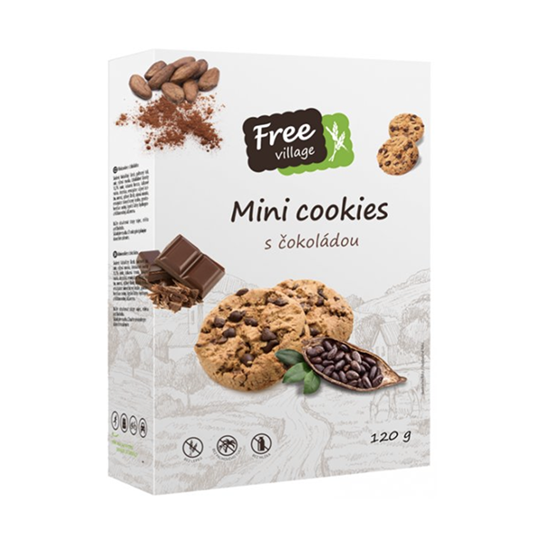 FreeVillage-Mini cookies, bez lepku 120g (ct 12)
