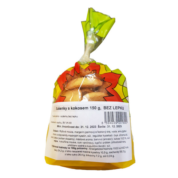 KORAL - Sušenky s kokosem 150 g, bez lepku (ct8)