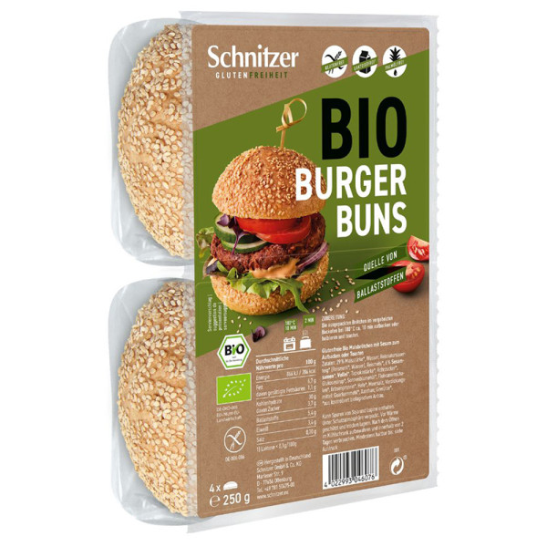 Schnitzer - Housky Hamburgerové (2x Hamburger Buns) bez lepku  250g BIO (ct 5)
