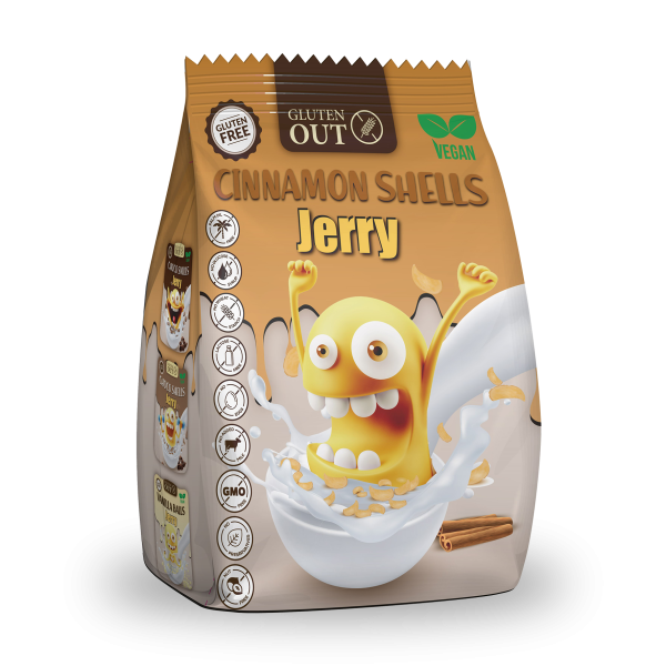 JERRY - snídaňové mušličky skořicové, bez lepku, 375g (ct10)